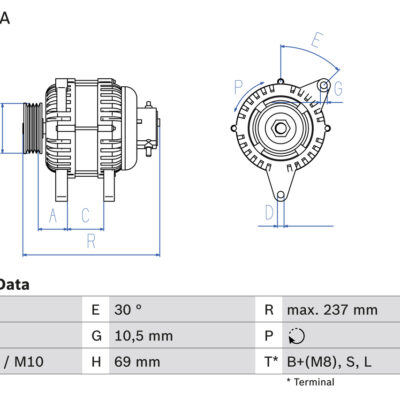 Alternador Kia Sorento I VAN · 0 986 080 640