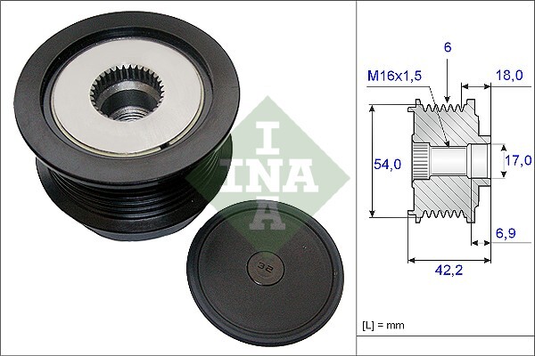 Rueda Libre Alternador Opel Zafira / Zafira Family B · 535 0188 10