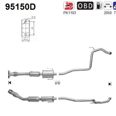 Catalizador Toyota Yaris · 95150D