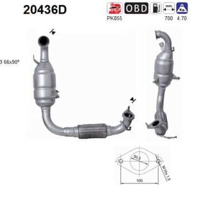 Catalizador Ford Fiesta V · 20436D
