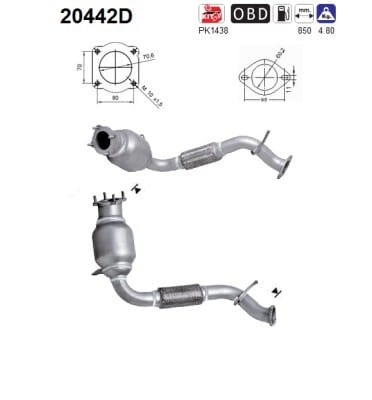 Catalizador Ford Transit Autobús · 20442D