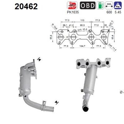 Catalizador Fiat 500 · 20462