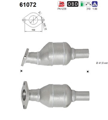 Catalizador Hyundai i10 II · 61072