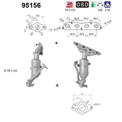 Catalizador Toyota Yaris · 95156