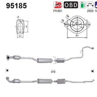 Catalizador Toyota Yaris Furgoneta/hatchback · 95185