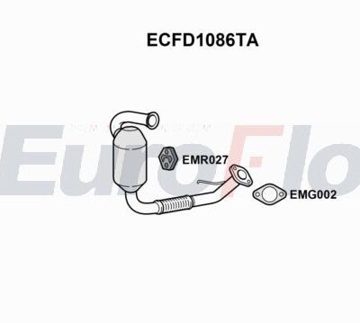 Catalizador Ford Fiesta V · ECFD1086TA