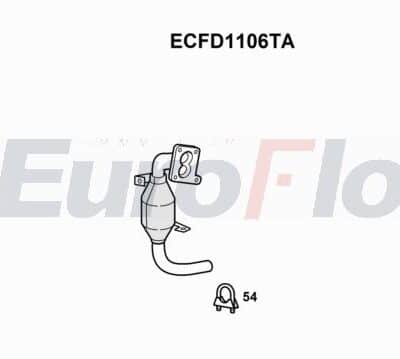 Catalizador Ford Fiesta VI Van · ECFD1106TA