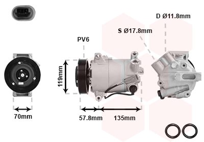 Compresor, Aire Acondicionado Opel Insignia A Sports Tourer · 3700K496