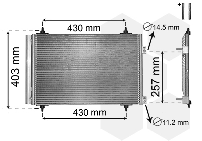 Condensador, Aire Acondicionado Citroën C4 Picasso I Monospace · 09005231