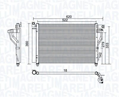 Condensador, Aire Acondicionado Hyundai Accent II Sedán · 350203957000