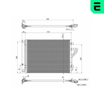 Condensador, Aire Acondicionado Hyundai ix35 · 667361