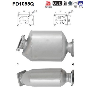 Filtro Hollín/Partículas, Sistema Escape BMW X3 · FD1055Q