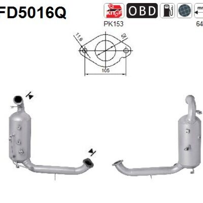 Filtro Hollín/Partículas, Sistema Escape Mazda 3 · FD5016Q