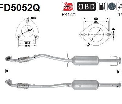 Filtro Hollín/Partículas, Sistema Escape Opel Astra J GTC · FD5052Q