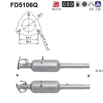 Filtro Hollín/Partículas, Sistema Escape Peugeot Boxer Autobús · FD5106Q