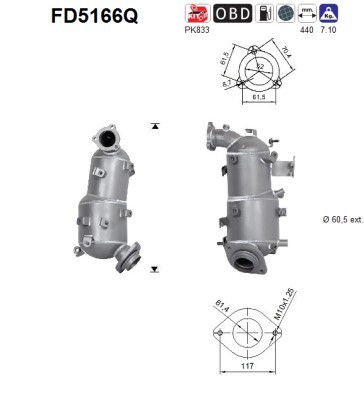 Filtro Hollín/Partículas, Sistema Escape Toyota Avensis Sedán · FD5166Q