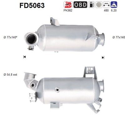 Filtro de partículas VW Transporter T5 Caja/chasis · FD5063
