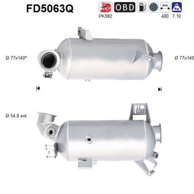 Filtro de partículas VW Transporter T5 Caja/chasis · FD5063Q