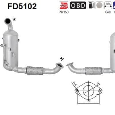 Filtro de partículas Ford Focus III · FD5102