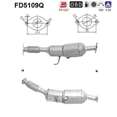 Filtro de partículas Nissan Qashqai I · FD5109Q