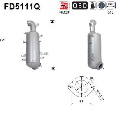 Filtro de partículas Fiat Doblo Autobús · FD5111Q