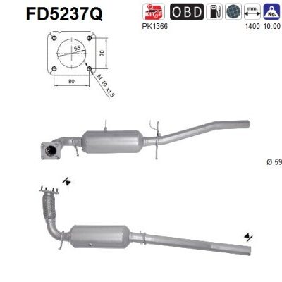 Filtro de partículas Ford Transit Autobús · FD5237Q