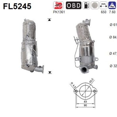 Filtro de partículas Fiat Doblo Autobús · FL5245