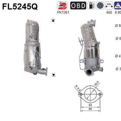 Filtro de partículas Fiat Doblo Autobús · FL5245Q