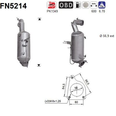 Filtro de partículas Opel Astra J GTC · FN5214