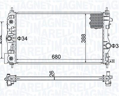 Radiador, Refrigeración Del Motor Opel Astra J GTC · 350213206600