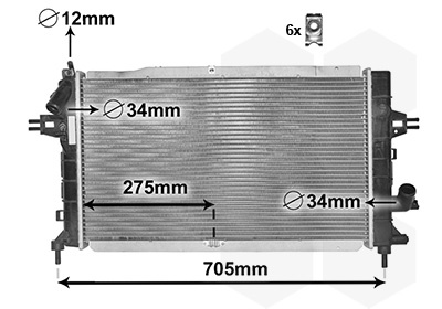 Radiador, Refrigeración Del Motor Opel Zafira / Zafira Family B · 37002364