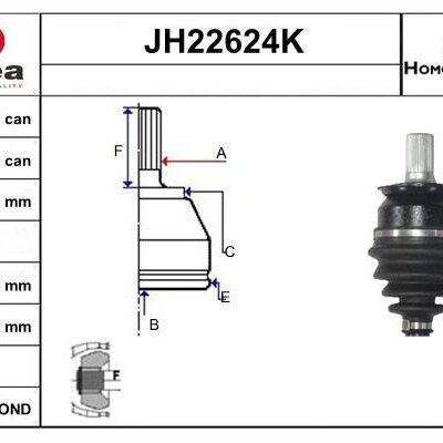 Juego De Articulación, Árbol De Transmisión Mazda 3 · JH22624K