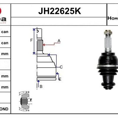 Juego De Articulación, Árbol De Transmisión Mazda 3 · JH22625K
