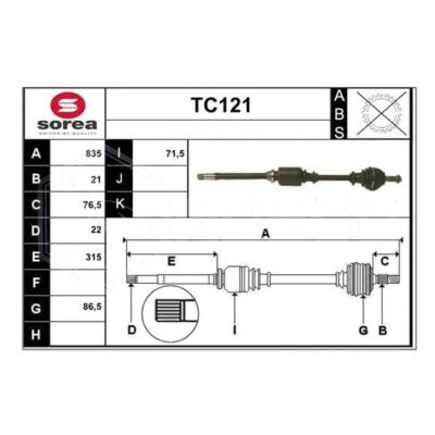 Árbol de transmisión Citroën 2 CV · TCI4002