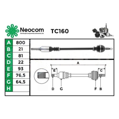Árbol de transmisión Citroën AX (za-_) · TCI4052