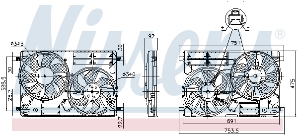 Ventilador, Refrigeración Del Motor Ford Kuga II VAN · 850096